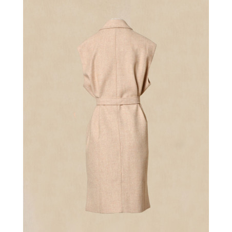 Manteau en laine sans manches beige Bella Jones