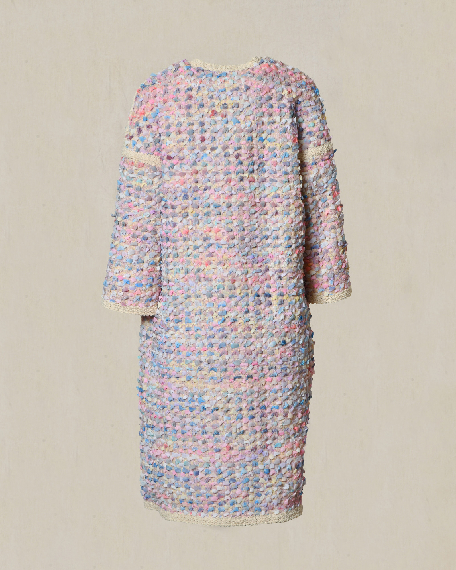 Manteau en tweed multicolore pastel