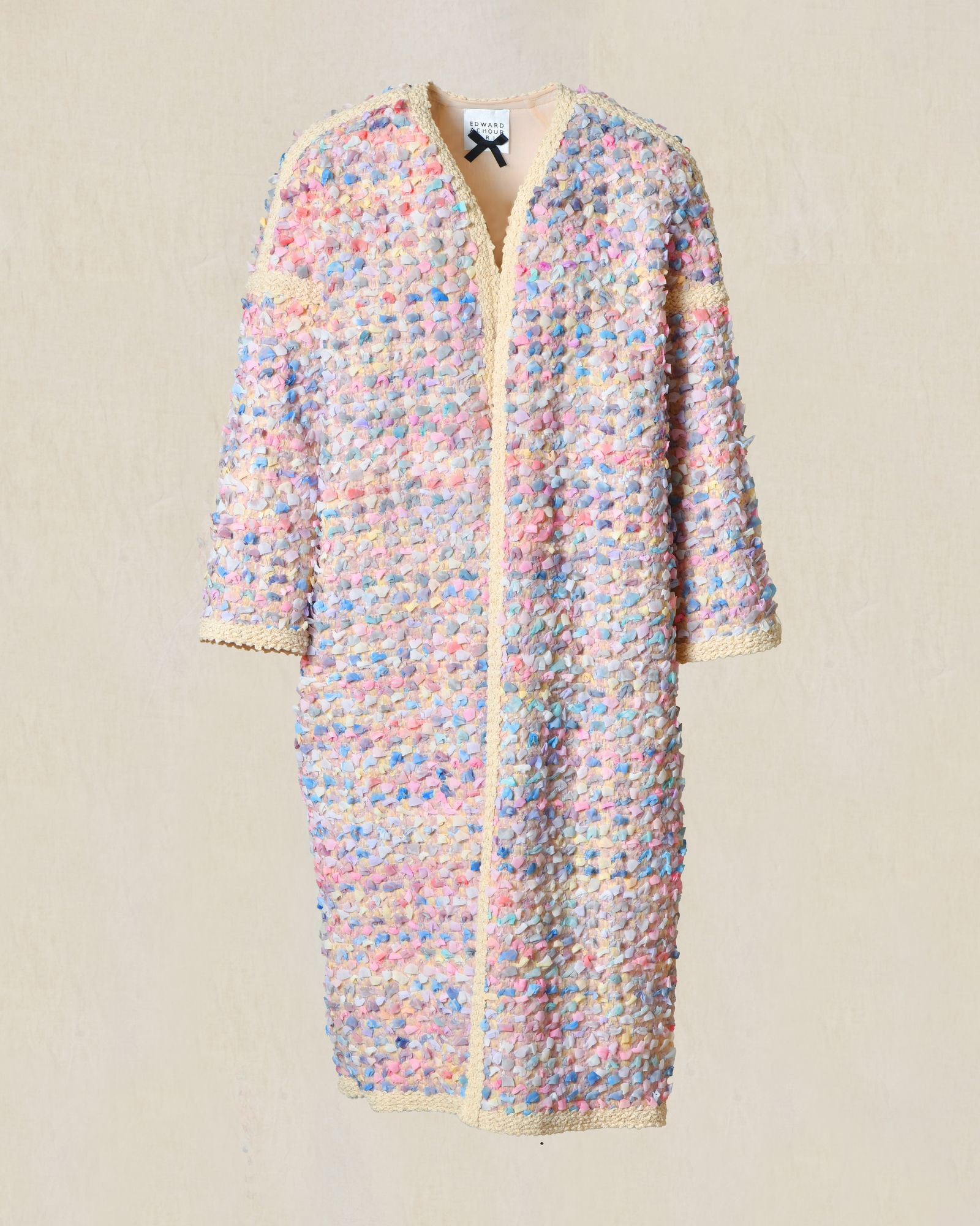 Manteau en tweed multicolore pastel