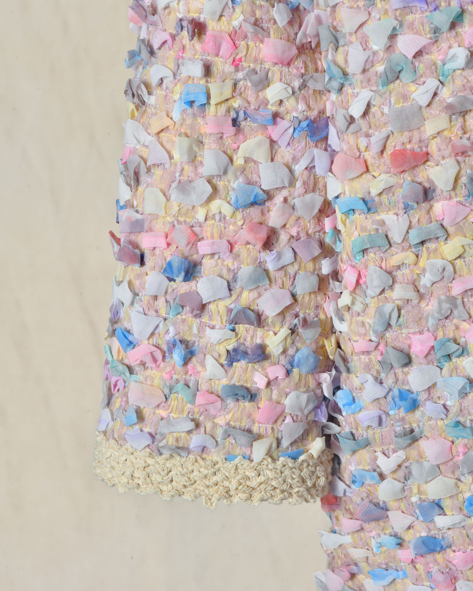 Manteau en tweed multicolore pastel