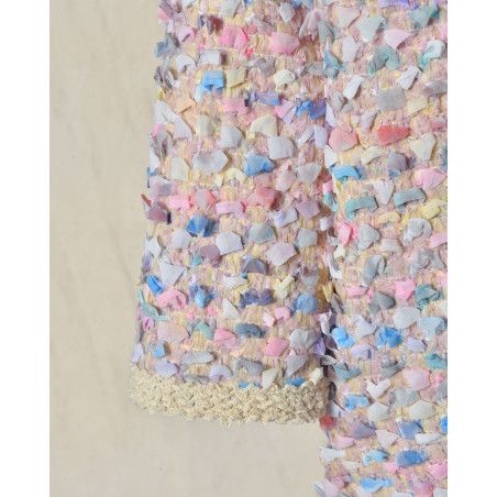 Manteau en tweed multicolore pastel