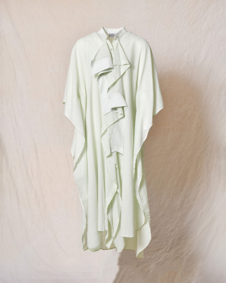 Robe maxi à volants verte Balossa