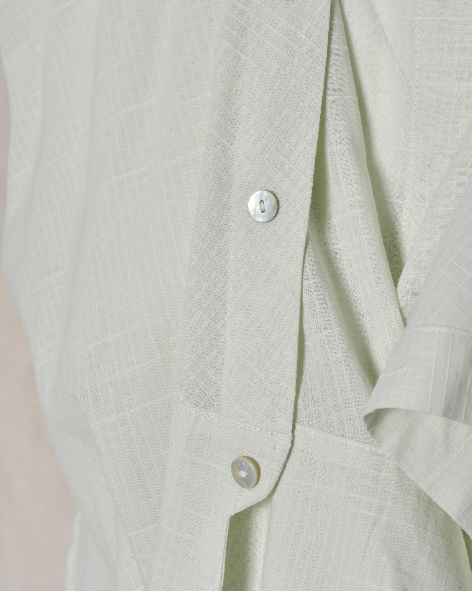 Blouse sans manches à volants verte Balossa