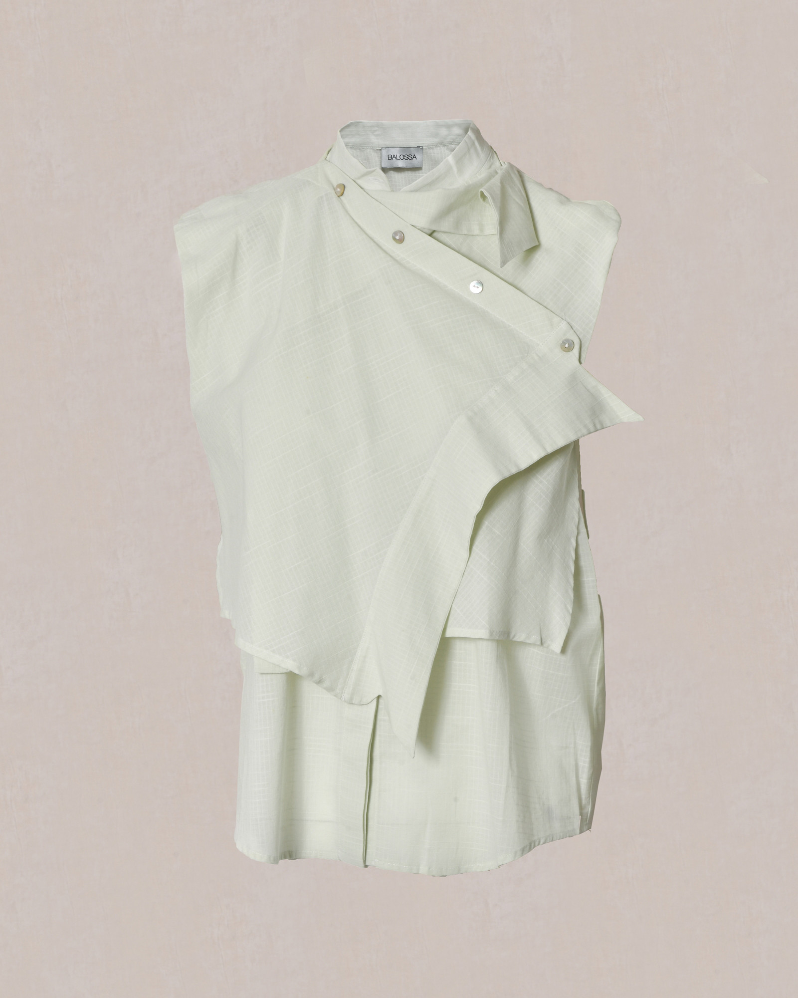 Blouse sans manches à volants verte Balossa