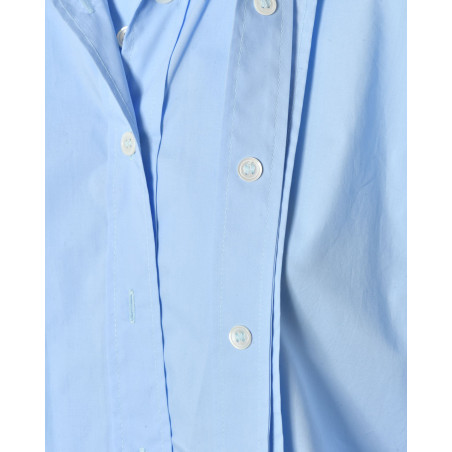 Chemise bleue à cols superposés Balossa