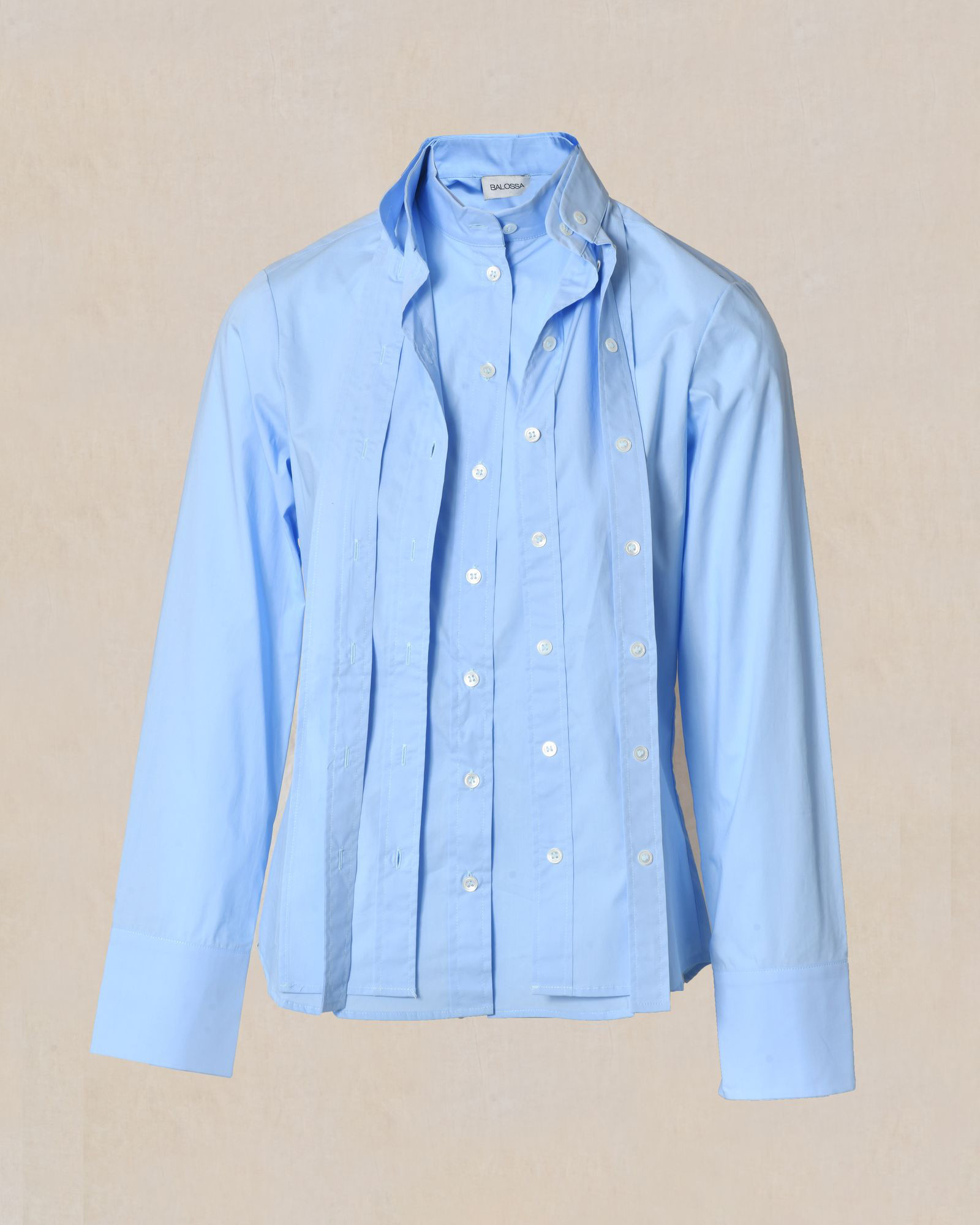 Chemise bleue à cols superposés Balossa