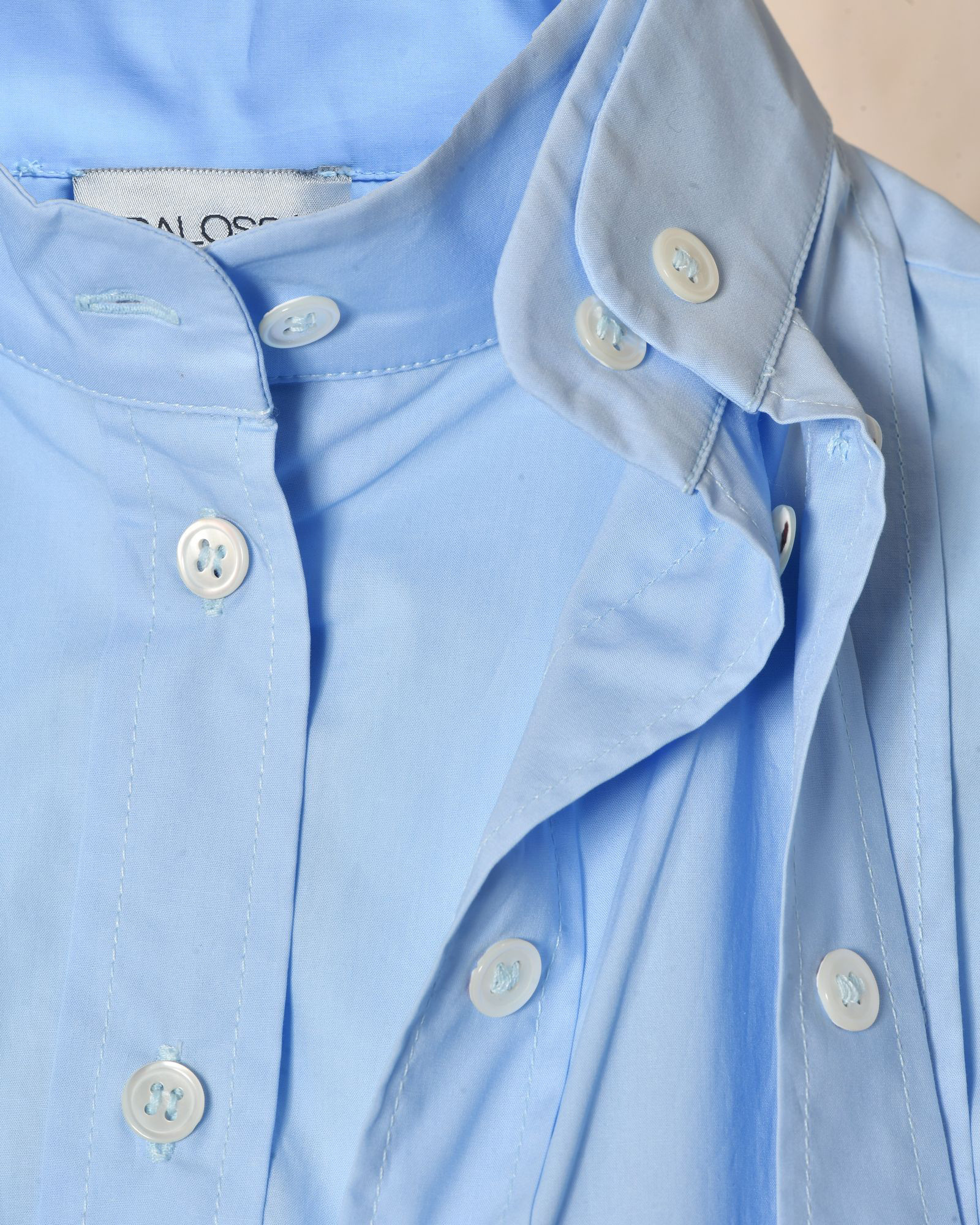 Chemise bleue à cols superposés Balossa