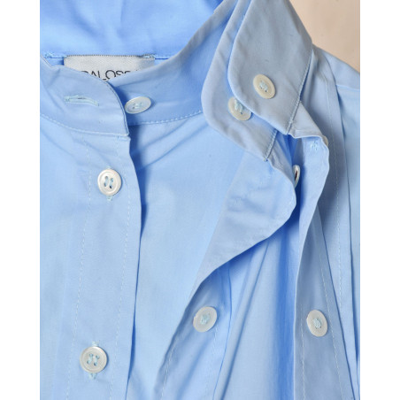 Chemise bleue à cols superposés Balossa