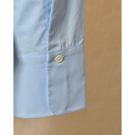 Chemise bleue à cols superposés Balossa