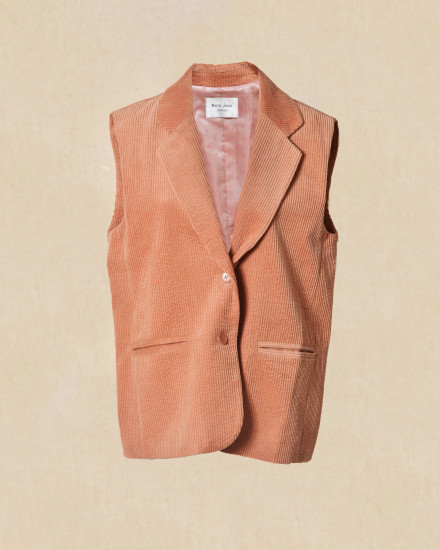 Veste côtelée sans manches orange Bella Jones