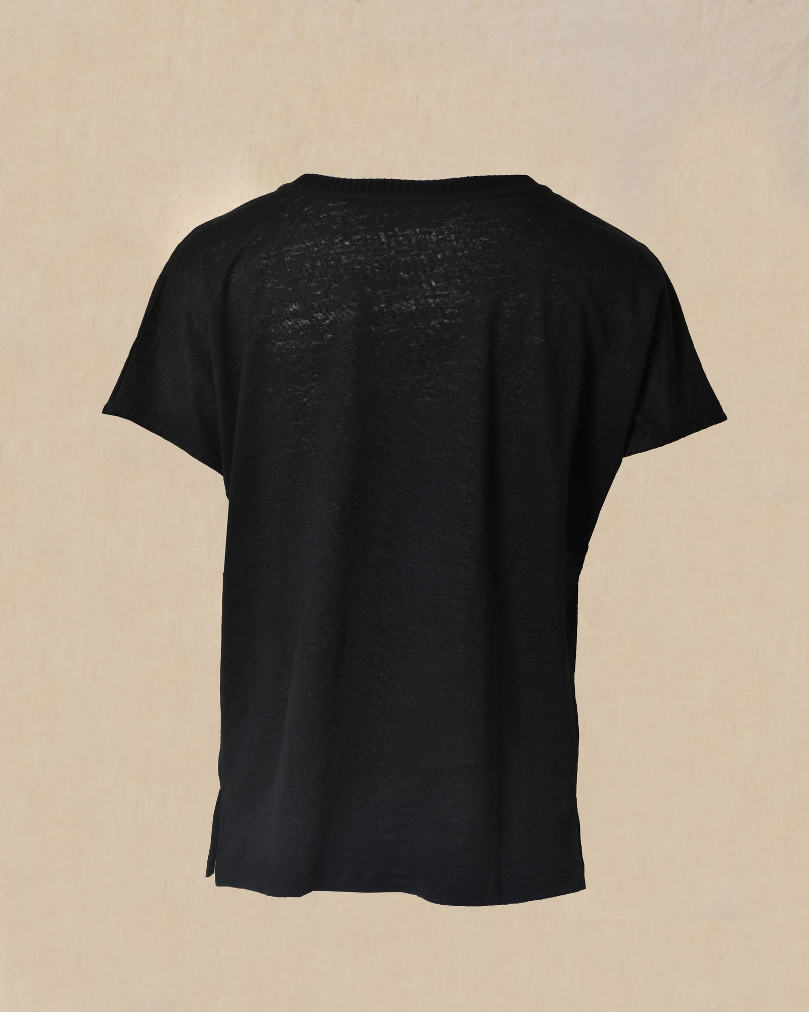 T-shirt à manches chauve-souris en lin noir Ma Petite Capsule