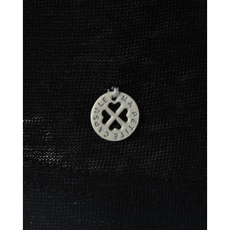 T-shirt à manches chauve-souris en lin noir Ma Petite Capsule