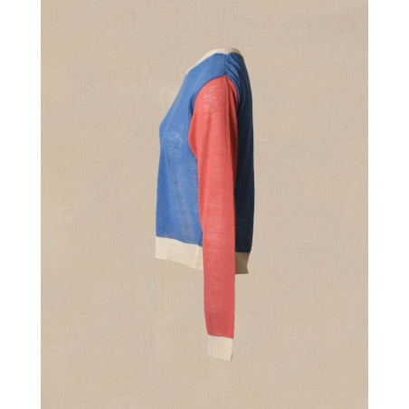 Pull en lin tricolore Diega