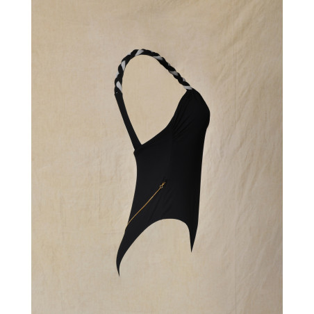 Maillot de bain une pièce noir asymétrique Lorena Antoniazzi