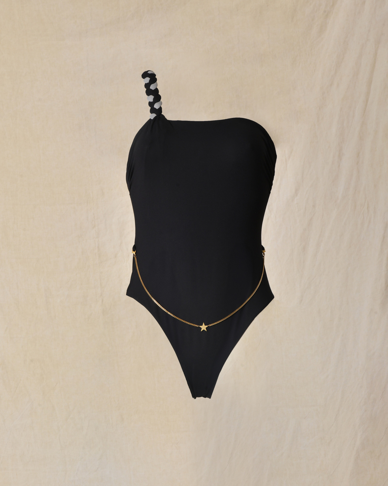 Maillot de bain une pièce noir asymétrique Lorena Antoniazzi