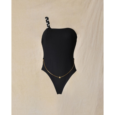 Maillot de bain une pièce noir asymétrique Lorena Antoniazzi