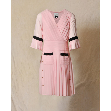 Robe plissée rose Edward Achour