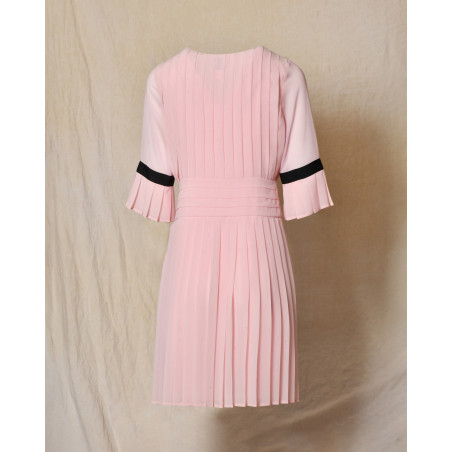 Robe plissée rose Edward Achour