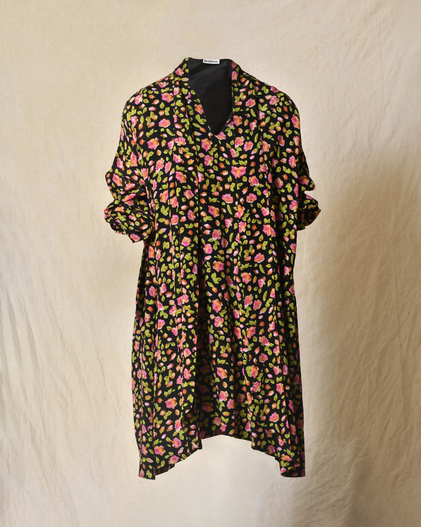 Robe fleurie en soie Balenciaga