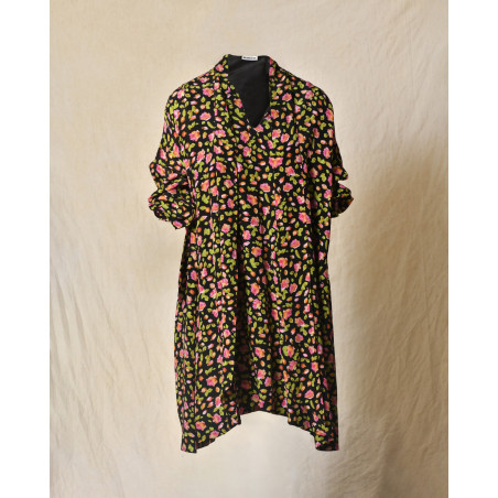 Robe fleurie en soie Balenciaga