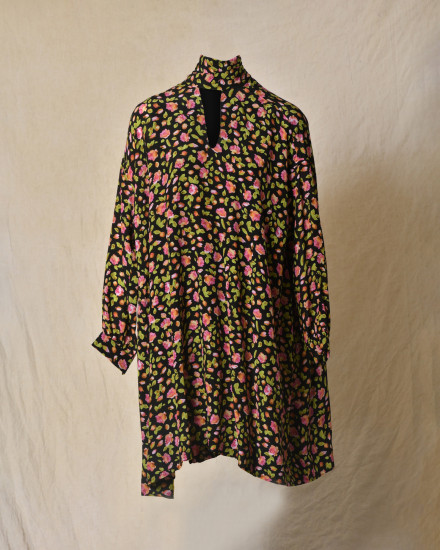 Robe fleurie en soie Balenciaga