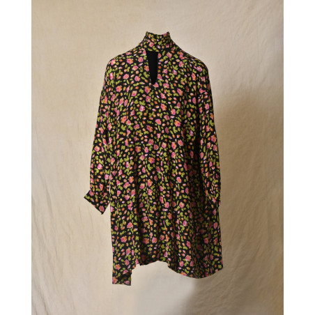 Robe fleurie en soie Balenciaga
