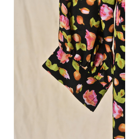 Robe fleurie en soie Balenciaga