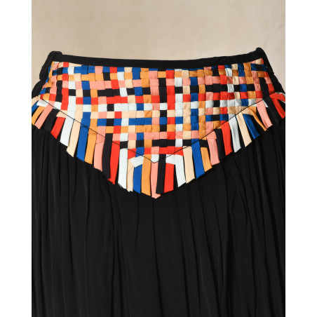 Jupe plissée avec applications tressées Forte Forte