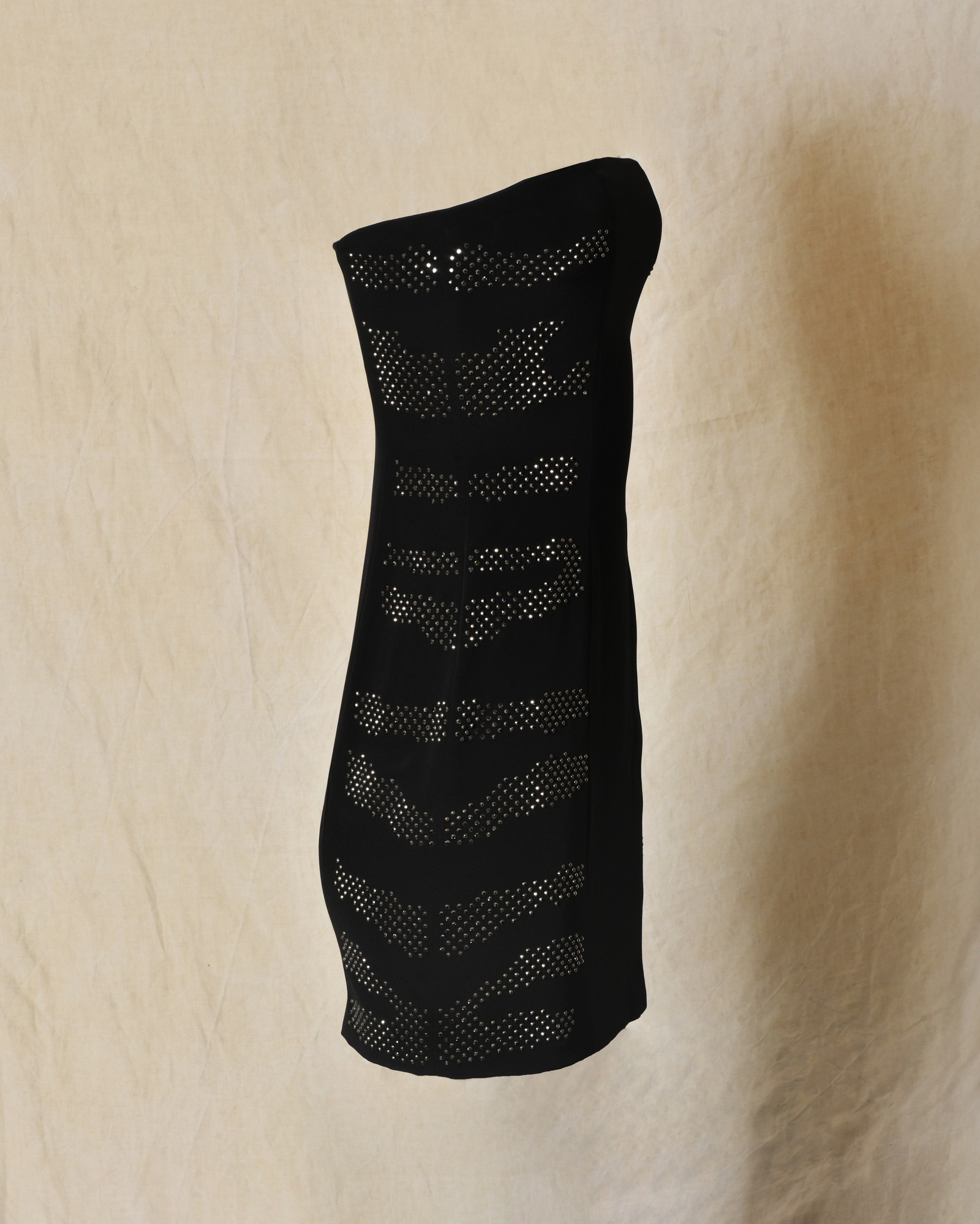 Robe bustier noire ajustée à détails cloutés Balmain