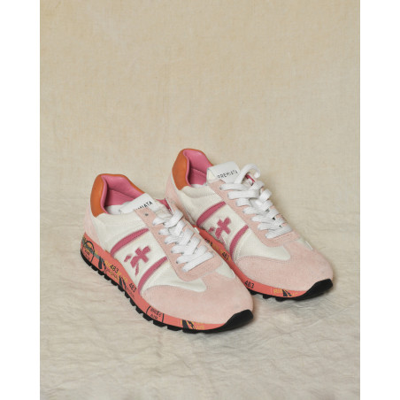 Baskets en daim rose à semelle graphique Premiata