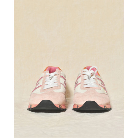 Baskets en daim rose à semelle graphique Premiata