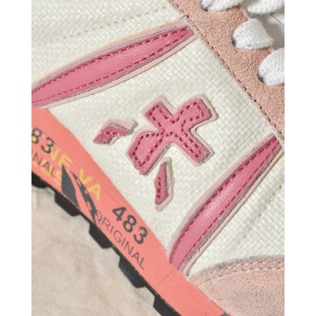 Baskets en daim rose à semelle graphique Premiata