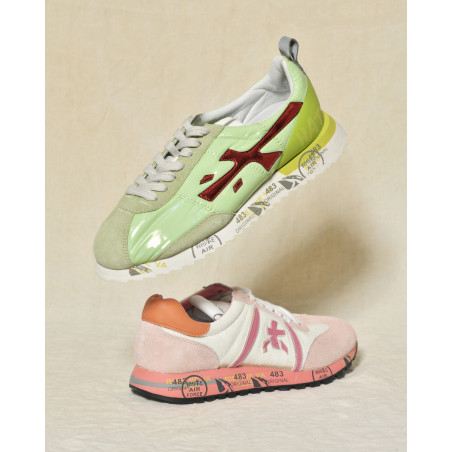 Baskets en daim rose à semelle graphique Premiata