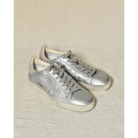 Baskets argentées en cuir métallisé Premiata