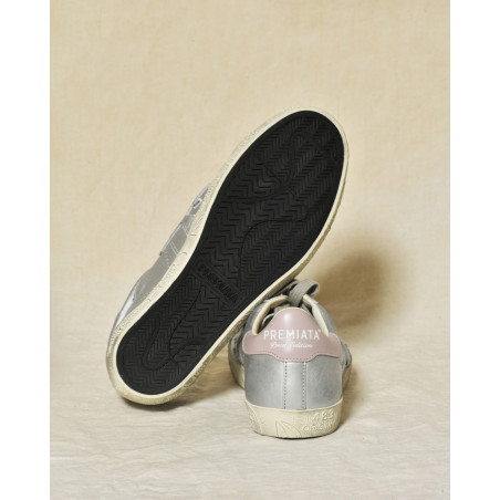 Baskets argentées en cuir métallisé Premiata