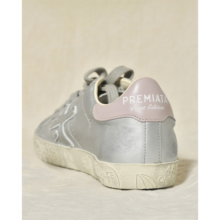 Baskets argentées en cuir métallisé Premiata