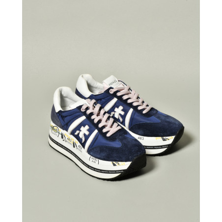 Baskets bleues à plateforme Premiata