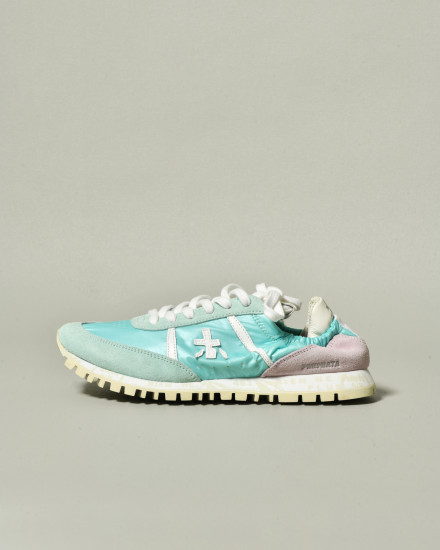 Baskets basses vert d’eau avec talon élastiqué Premiata