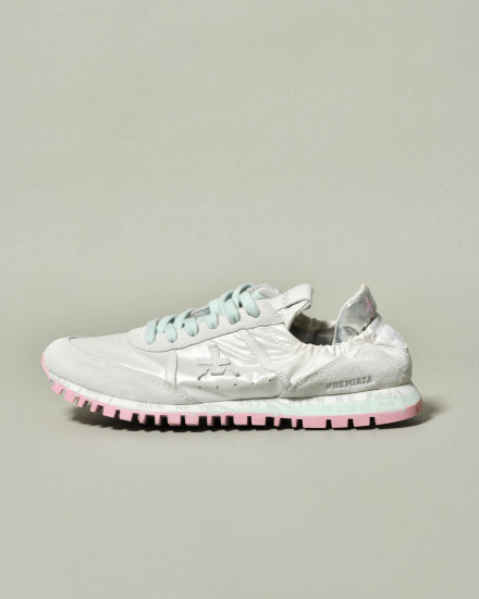 Baskets basses blanches avec talon élastiqué Premiata