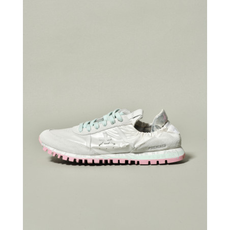 Baskets basses blanches avec talon élastiqué Premiata