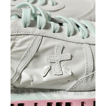Baskets basses blanches avec talon élastiqué Premiata