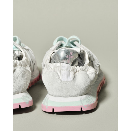Baskets basses blanches avec talon élastiqué Premiata