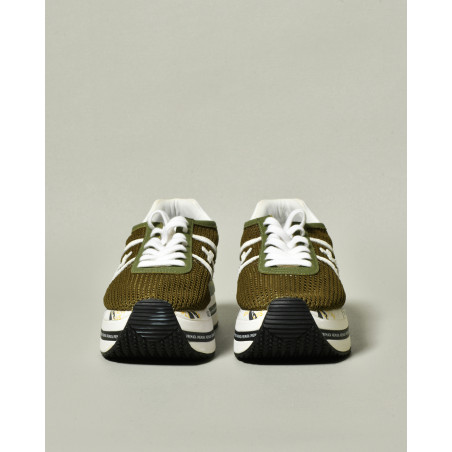Baskets kaki effet résille à plateforme Premiata