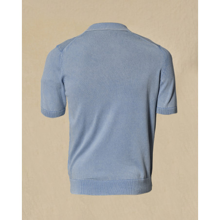Polo en coton bleu Bramante