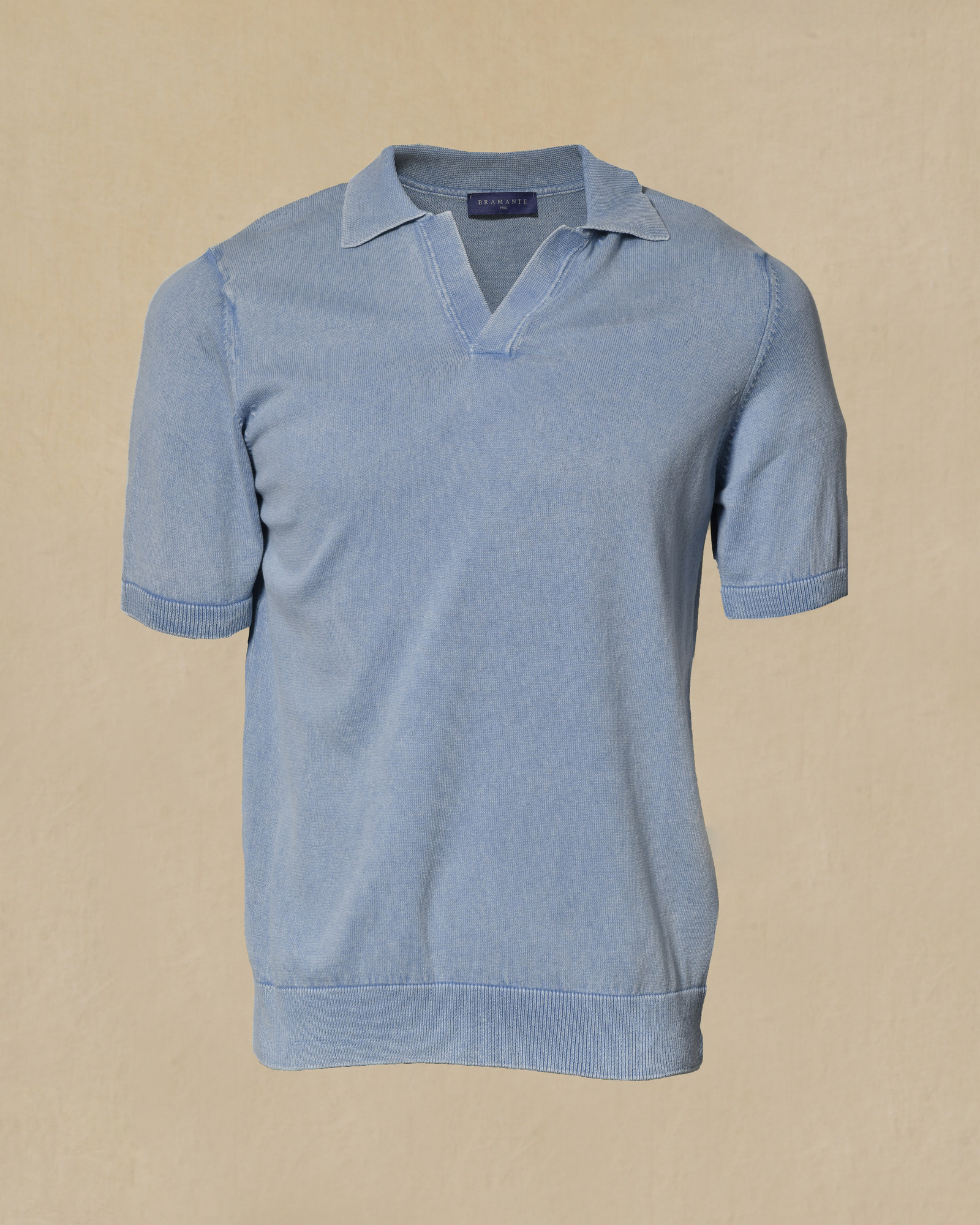 Polo en coton bleu Bramante