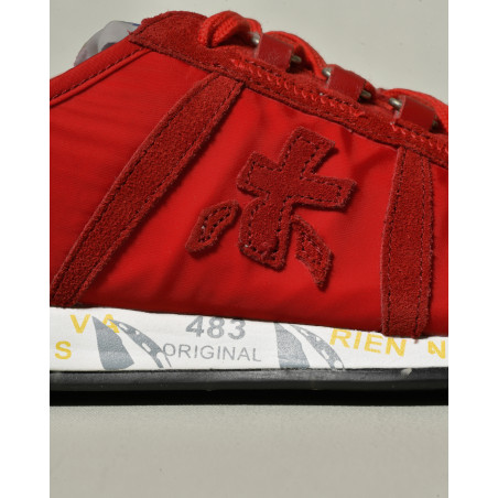 Sneackers à empiècements en daim rouge Premiata