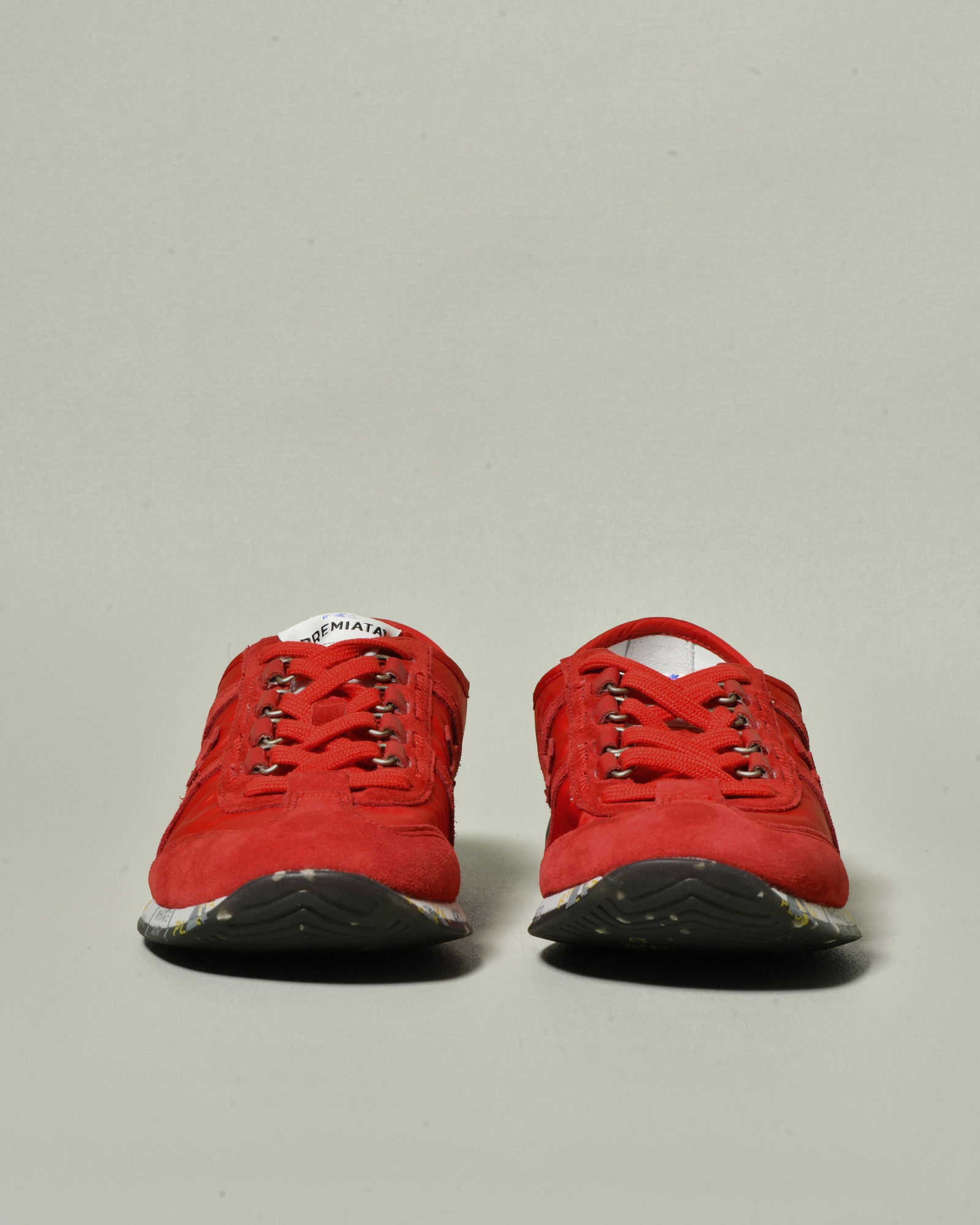 Sneackers à empiècements en daim rouge Premiata