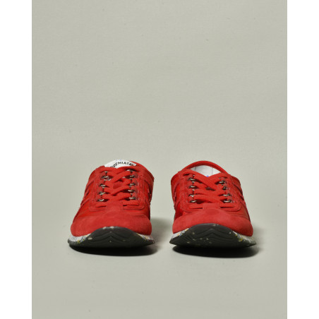 Sneackers à empiècements en daim rouge Premiata