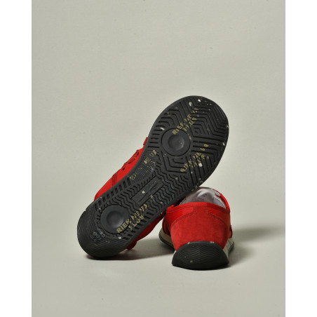 Sneackers à empiècements en daim rouge Premiata