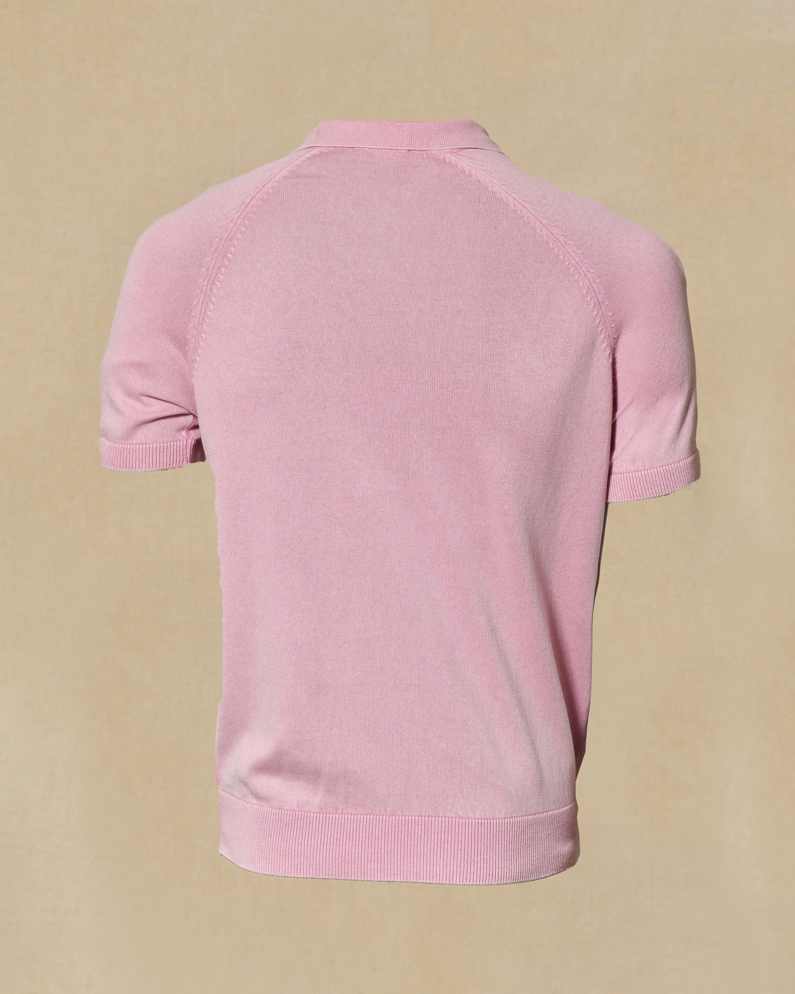 Polo à col boutonné rose Bramante